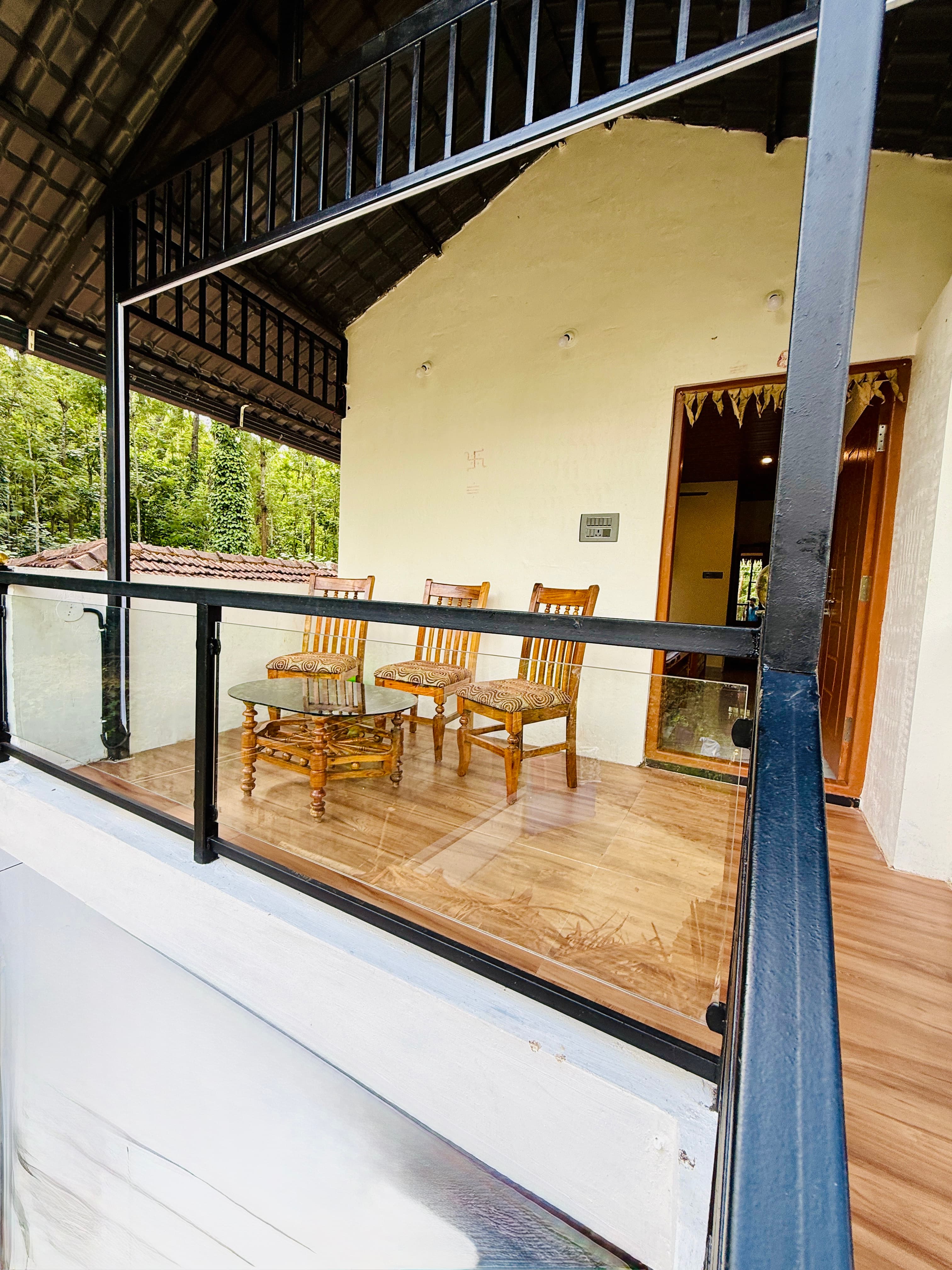 Balcony with mountain view